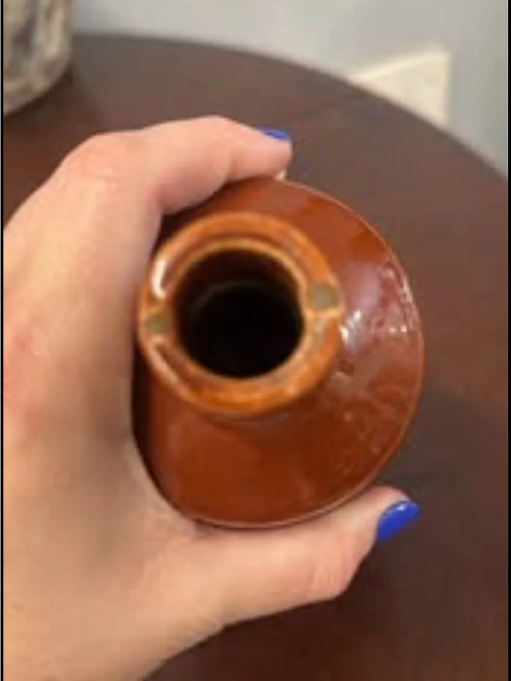 Vintage Rust Brown Ceramic Decorative Bottle Vase - Home Accents